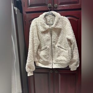Garage Womens Fluffy White Jacket